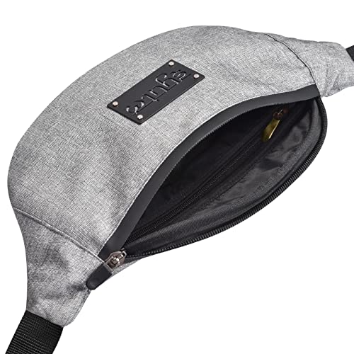 Image of Unisex Waist Pack Travel Handy Hiking Zip Pouch Elegant Style Document Money Phone Belt Sport Bag Bum Bag for Men and Women Nylon Adjustable Strap (Rhino Gray)