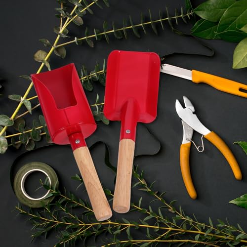 Set de 2 herramientas de jardín SEWACC con pala y rastrillo rojo miniatura 7