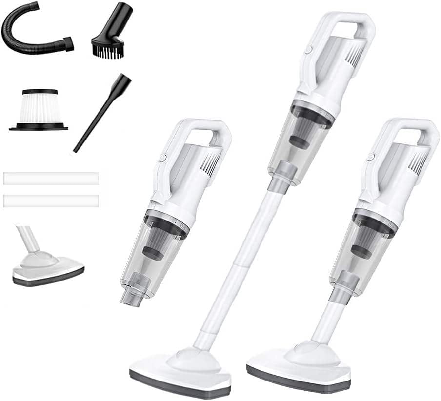 Multifunction Handheld Vacuum Cleaner, 120W Powerful, Super Suction, Low Noise, 3-in-1 Portable Vacuum Cleaner Perfect for Hard Floor, Carpet, Pet Hair, Home, Office, Car Cleaning