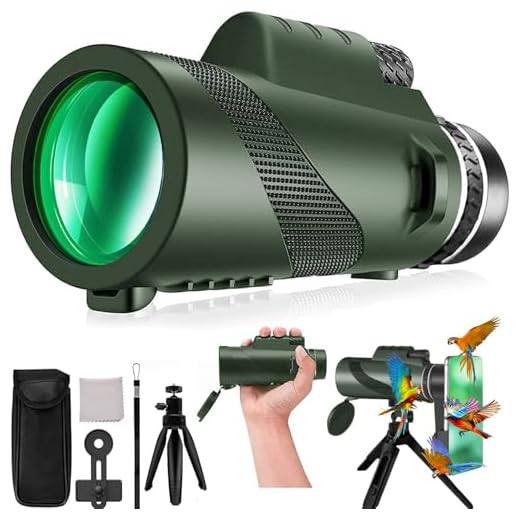 PhysioPhyx 80x100 Monocular-Telescope High Powered Monocular for Adults Monocular for Smartphone Adapter, Hunting Wildlife Bird Watching Travel Camping Hiking