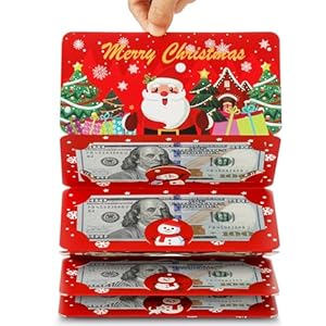 Christmas Money Holders for Cash, Money Christmas Cards with Envelopes, Surprise Christmas Gifts for Kids Teen Girls Boys Women Men Mom Dad