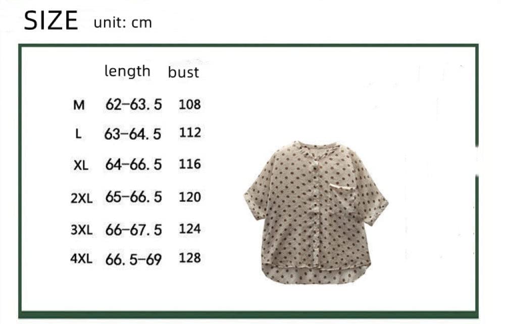 Top Donna Elegante,Camicetta Da Donna Elegante A Pois Camicia Oversize In Cotone E Lino 3 4 Maniche Camicia A Tunica Comfort Boho Button Camicia Con Bottone Sexy Top Camicetta Casual per Ragazze Sig