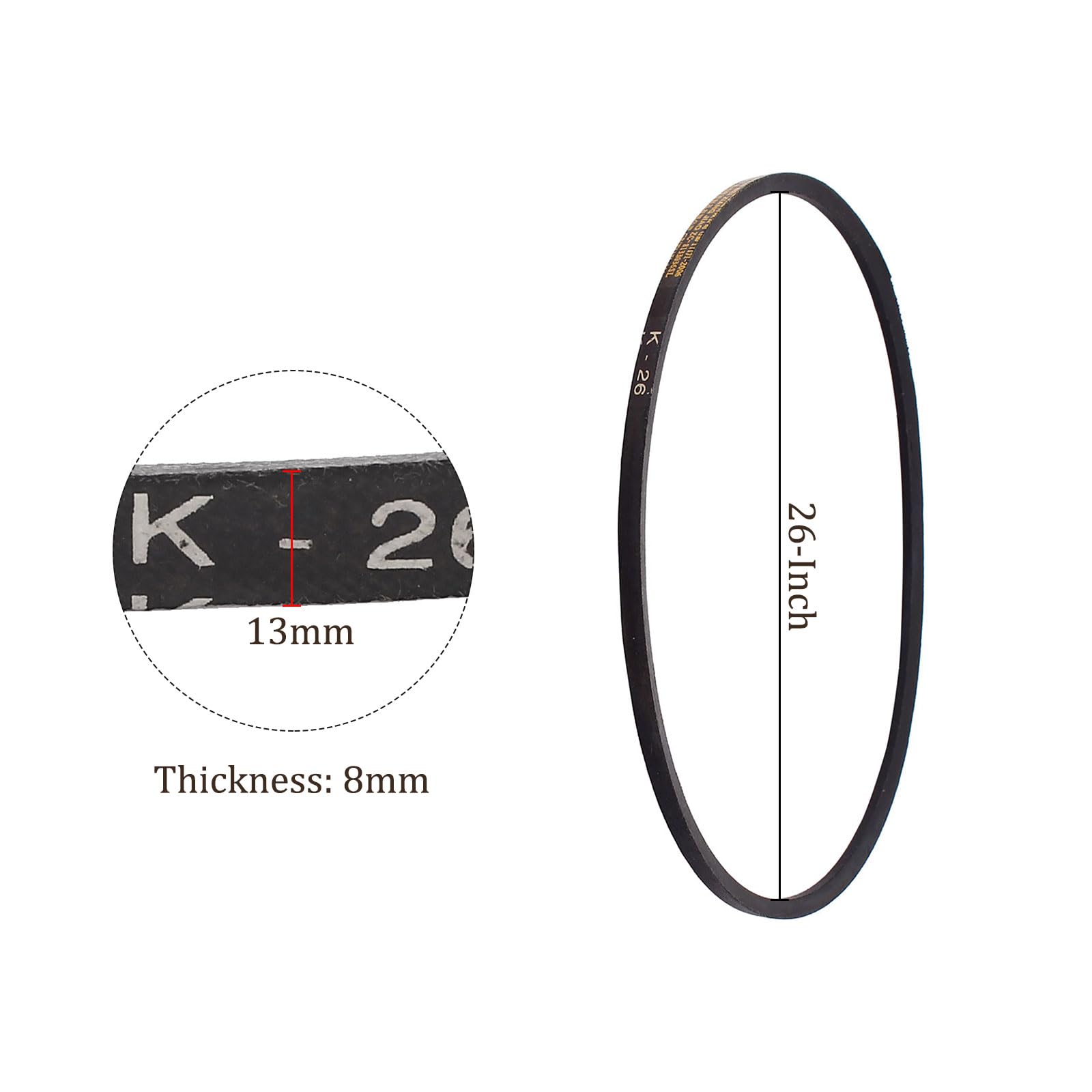 Cinghia Trapezoidale Kozelo K-26 - 26" Circonferenza, 8mm Larghezza, Per Trasmissioni Industriali - Foto 4