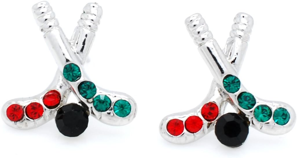 Violet Victoria & Fan Star Hockey Post Earrings with Crystals and Rhodium Plating