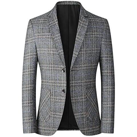 DUHGBNE Men's Casual Plaid Blazer Jacket Cover