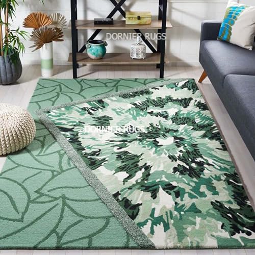 Image of 8x12 Ft Wool Tufted Carpet - Extra Large Handmade Wool Rug for Spacious Bedrooms & Living Rooms
