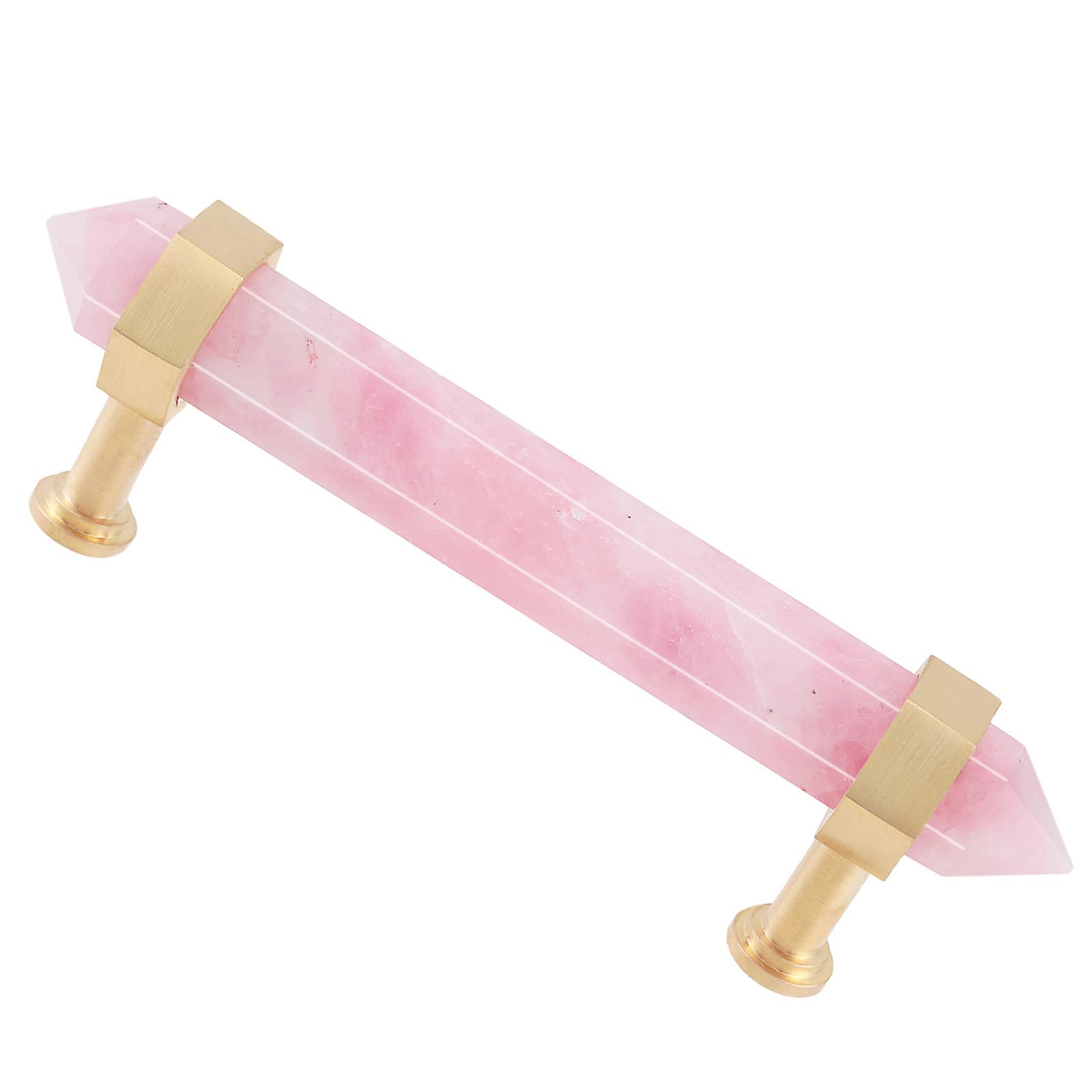 Poignée en quartz rose pour remplacer des boutons de tiroir ternes