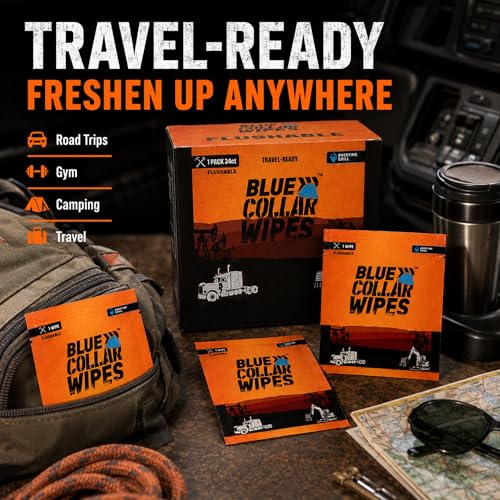 Image of XL Individually Wrapped Travel-Ready Adult Wet Wipes - Overtime Chill Scent - Septic & Sewer Safe - Biodegradable - On-the-Go Cleaning (1 Pack of 34)