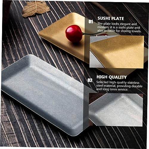 2 Platos Japoneses Rectangulares de Acero Inoxidable miniatura 4