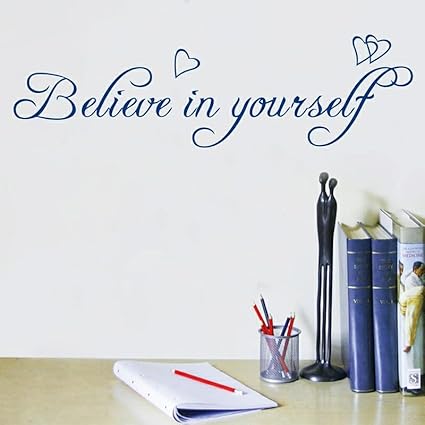 GADGETS WRAP Wall Decal Vinyl Sticker Believe in Yourself Blue for Office Home Wall Decoration