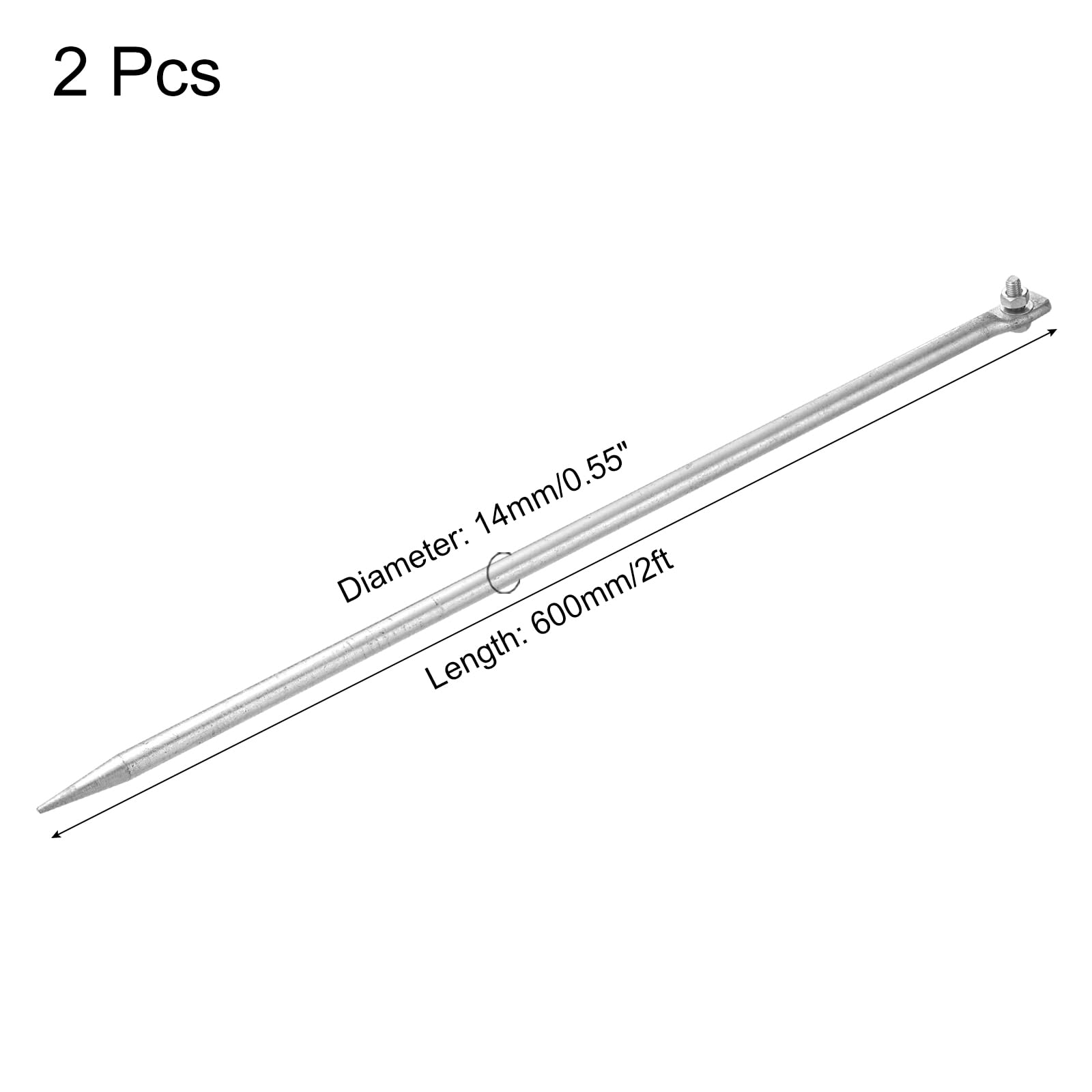 QUARKZMAN 2pz Palo Terra Caldo Zincato 2ft 2pz