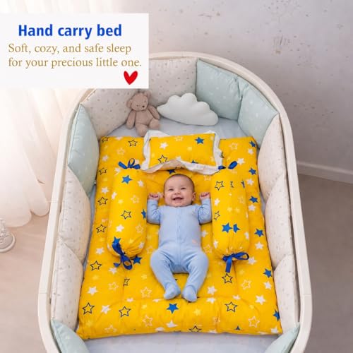 Image of Infantbond 56 in 1 Baby Products All New Born Combo | Gift Set | Baby Essentials | Hospital Kit | Baby Clothes | Maternity Essentials | Infant Essentials | Baby Shower | Complete Daily Items Combo(0-6 Months) (Star) (Yellow for Baby Boy & Baby Girl)