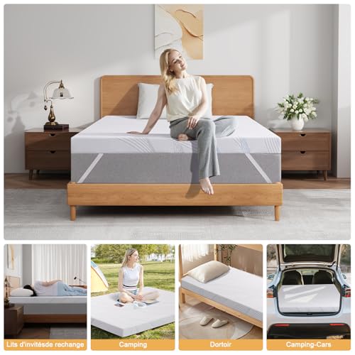 Surmatelas 140x190 gel mémoire 7,5 cm antidérapant Foshan Jujiang Trading Co. Ltd