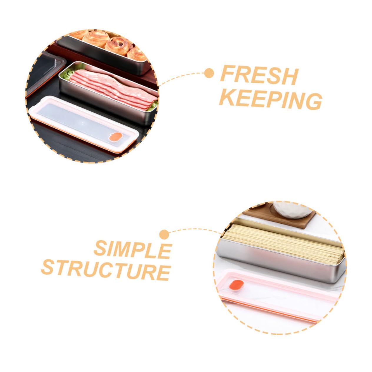 MAGICLULU 5 Contenitori Per La Conservazione Della Pancetta Per Frigorifero in Acciaio Inox Ermetici Per Alimenti Per Conservare La E Mantenerla