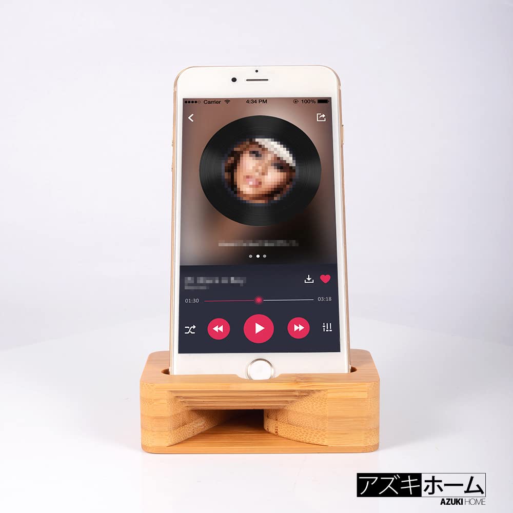Amazon.co.jp: スマホホルダー 竹製 スピーカー 拡声 サウンドアンプ