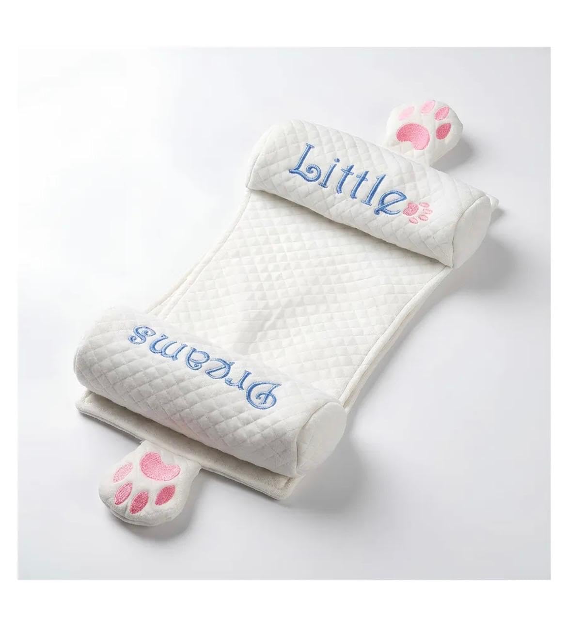 Snugnibble Premium Adjustable Baby Cushion | Soft Cotton Baby Cushion | Cartoon Print | White