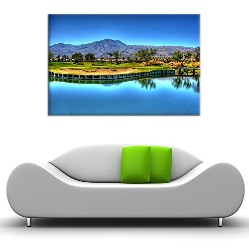 Amemny Large Wall Decor For Living Rooms Golf Course Landscape Painting Canvas Print Clear Water Blue Sky Landscape Wall Artwork Hd Prints For Home With Framed Stretched Ready To Hang(36''Wx24''H) #TOP3