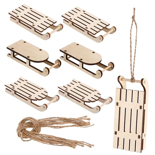 ARTSEWPLY 9 Stück Mini Holzschlitten Teiliges Unvollendete...