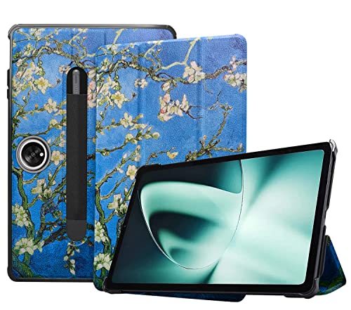 MOCA Tri-Fold Flip Case Cover Compatible with for OnePlus Pad 11.61 inch 2023 with Pencil Pocket, Auto Wake/Sleep Folio Stand (Blossom)