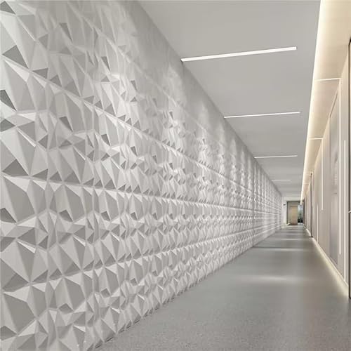 Art3d Textures 3D Wall Panels White Diamond Design Pack of 12 Tiles 32