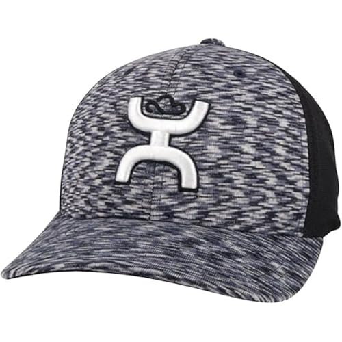 Image of HOOEY Ash Flexfit Fitted Hat - Mid Profile 6-Panel Stretch Fit Everyday Casual Comfort Fitted Cap for Men and Women