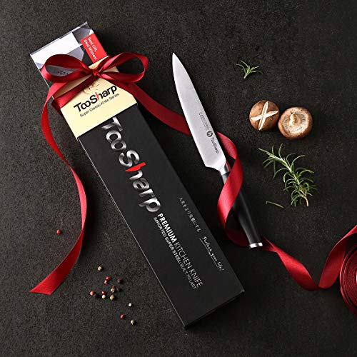 TooSharp 6 inch Chef Knife/Chef Utility Knife, German High Carbon Stainless Steel Knife/Fruit and Vegetable Cutting Chopping Carving kitchen Chef Knives, Ergonomic Handle with VG10