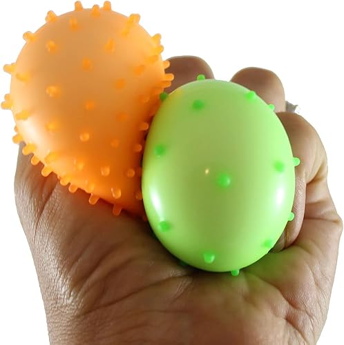 Miniatura 8 de 3 bolas antiestrés de 2.5 pulgadas con relleno de Doh suave y puntiagudo, esponjosas, pegajosas, moldeables, sensoriales para apretar (colores