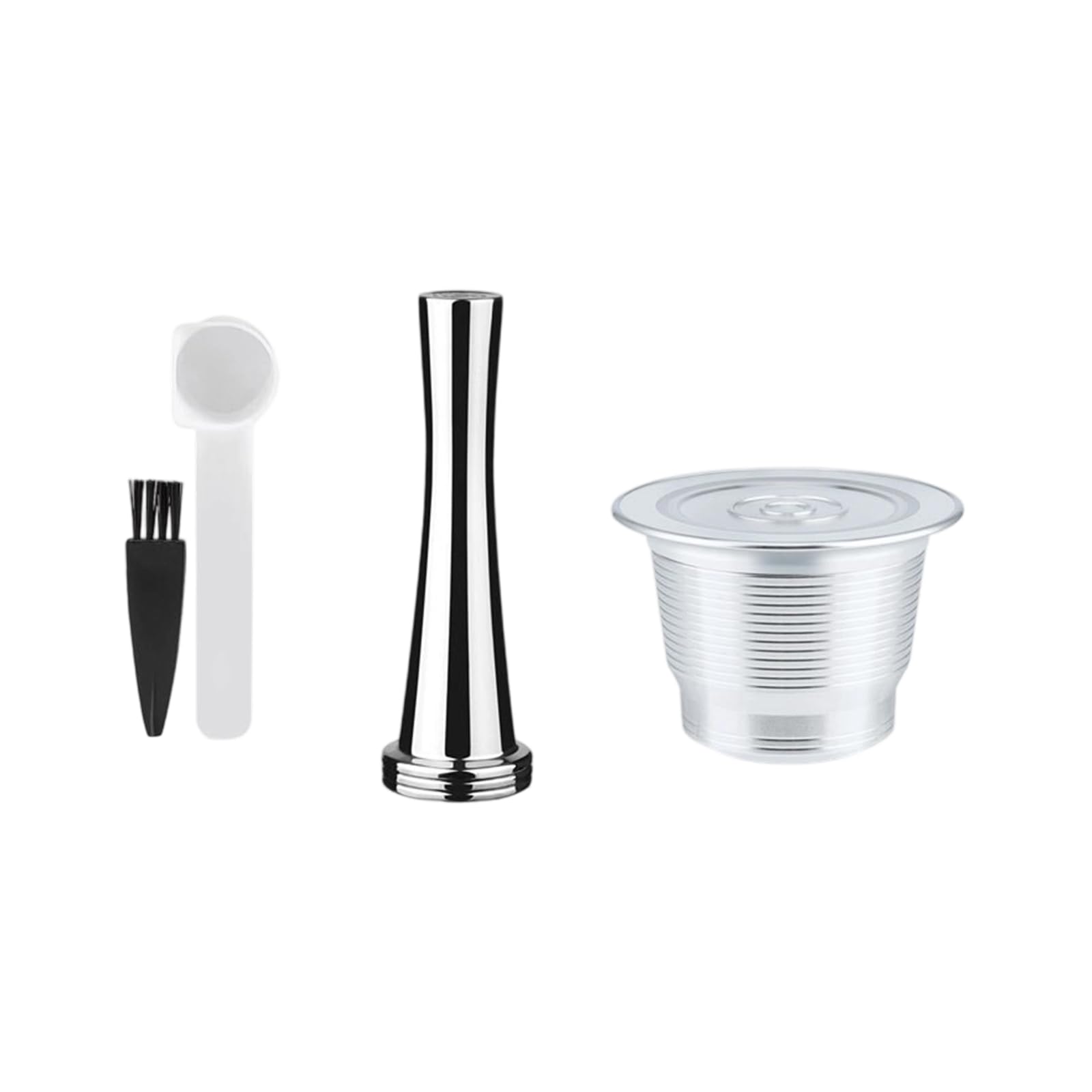 Filtre à café réutilisable en acier inoxydable avec brosse pour machine Nespresso