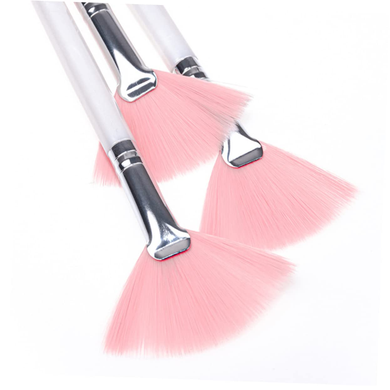 NOLITOY 18pcs Fan Makeup Brush Face Brushes for Foundation Blush Powder Application Essential Makeup Tools for Cheekbones Facial Highlighting
