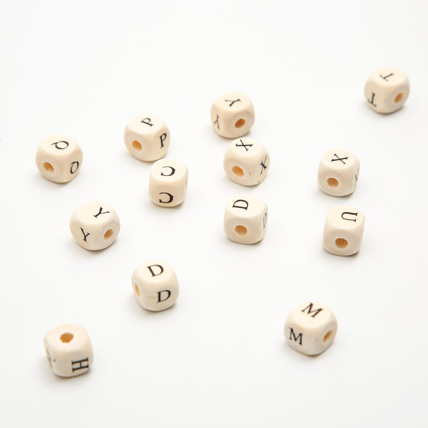 520pcs 10mm Wooden Letter Beads - Initial A-Z Square Alphabet Cube Beads - Natural Wood - DIY Crafts & Jewelry Making - Image 8