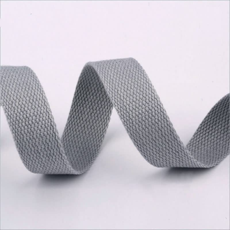 Heavy Cotton Webbing Bag Straps 38mm 24 Colours Canvas Tape Ribbon (Light Grey, 45 metre)