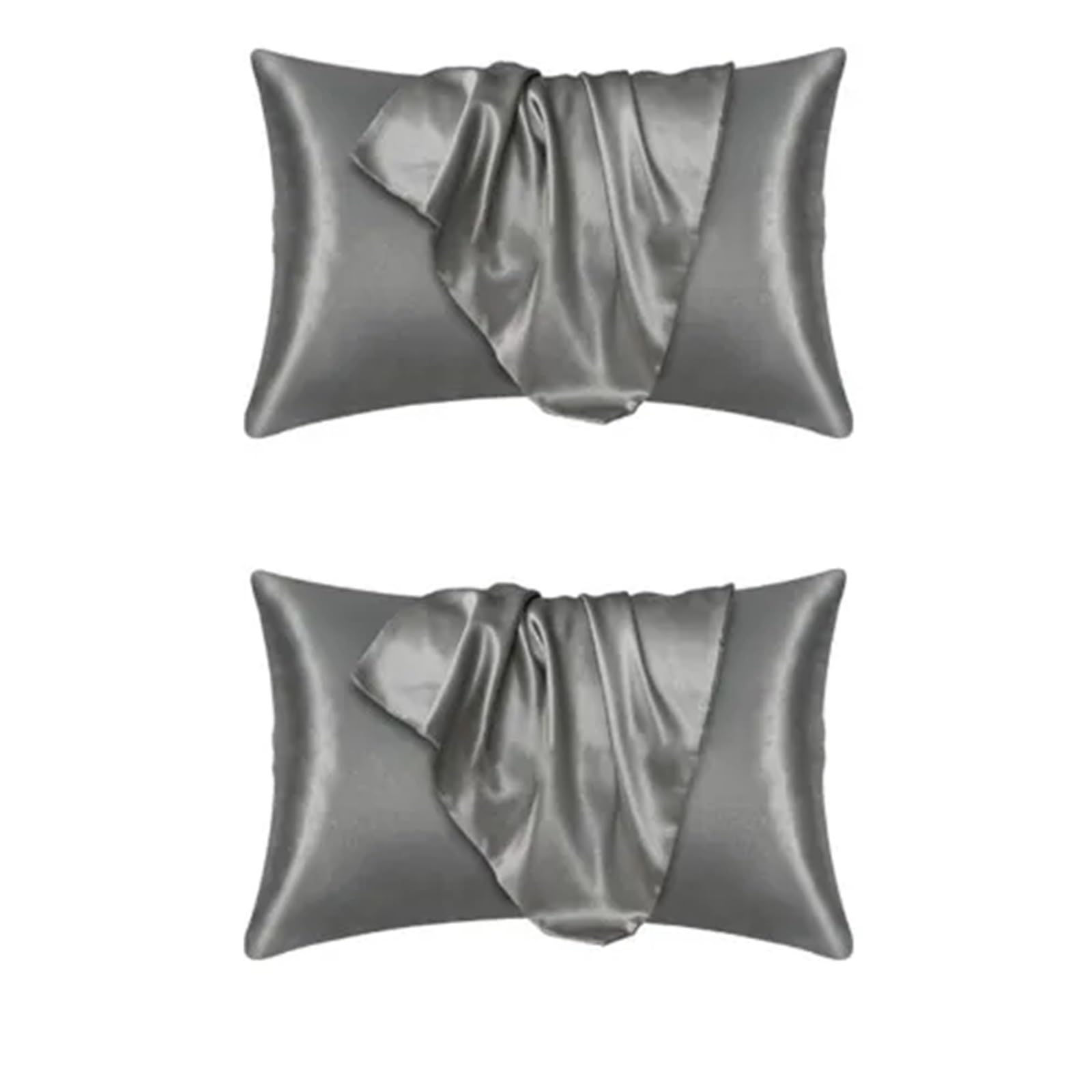 Mulberrys Silk Pillowcase | Anti-Frizz Hair Care Skin Protections | Soft And Comfortable(Grey-2pcs,51cmx76cm)
