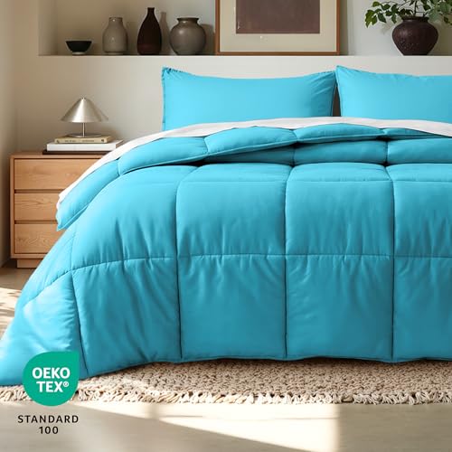 Image of Bare Home Comforter Set - Queen Size - Ultra-Soft - Goose Down Alternative - Premium 1800 Series - All Season Warmth (Queen, Aqua)