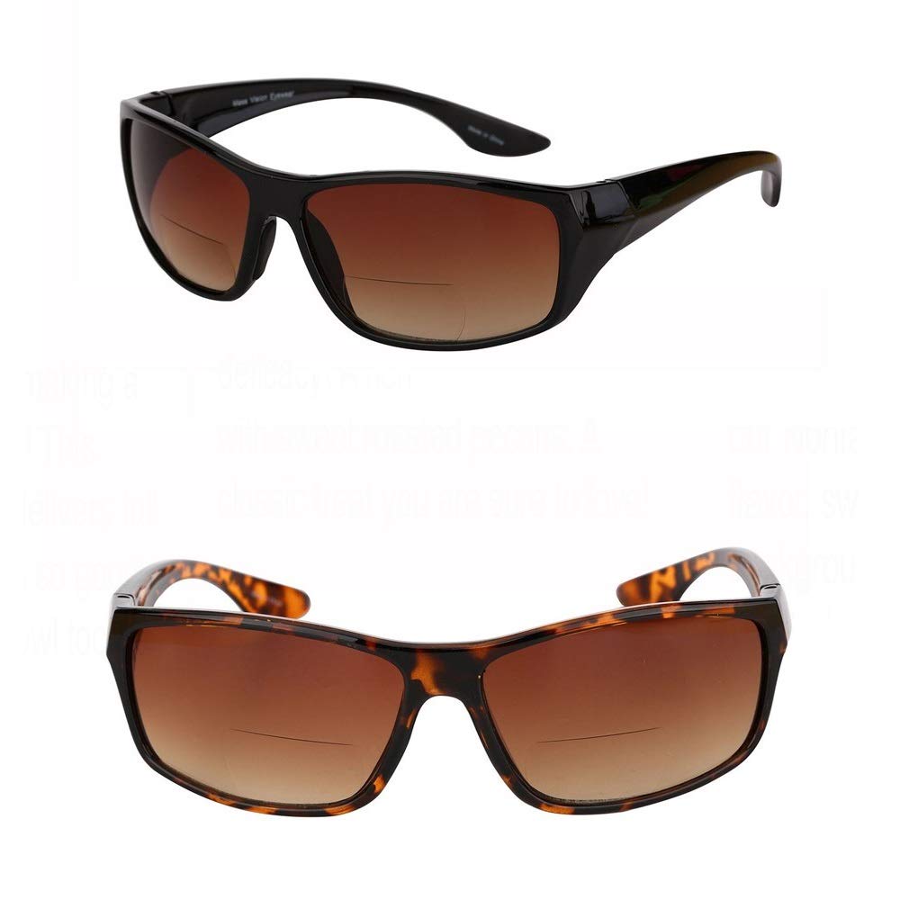 Mass Vision Unisex Black/Tortoise The Driver 2 Pair Of Bifocal Sunglasses Featuring High Definition Driving Lenses For Men And Women - 2.50