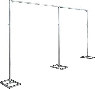 10ftx20ft Portable Pipe and Drape Backdrop Stand for Parties Wedding Curtain Stand Studio Photography Background Support System Frame Heavy Duty Stainless Steel Pole Stage Decor Trade Show Display