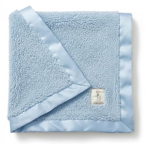 Little Giraffe Chenille Baby Blanket – 29x35” Soft Chenille with Satin Trim, Blue - Ultra-Soft,...*