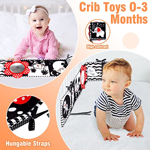 Funnyb&G Black White High Contrast Baby Toys - Infant Toys For 0-6 Months Newborn Toys For Brain Development Sensory Toys For Babies Crib Carseat Toys Tummy Time Mirror Baby Montessori Toys Baby Gift #TOP1