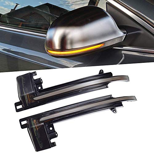 Hacreyatu Dynamic Blinker Mirror Light LED Turn Signal Side Indicator Compatible with Audi A3 8P B8.5 A4 A5 B8 Q3 A6 C6 4F S6 S4 S5 S6 A8 D3 8K S8 Sequential Led Turn Signal Light