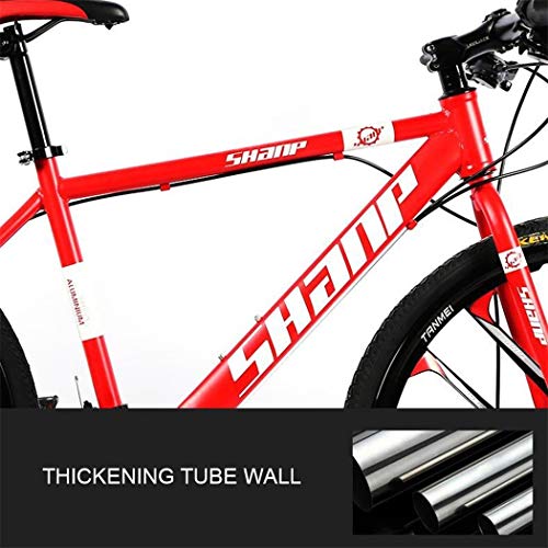 JLRTY Mountainbike Mountainbike, Bergfahrräder Hardtail, Carbon-Stahlrahmen, Vorderradaufhängung Und Dual Disc Brake, 26 Zoll (Color : Red, Size : 21-Speed) – Bild 4