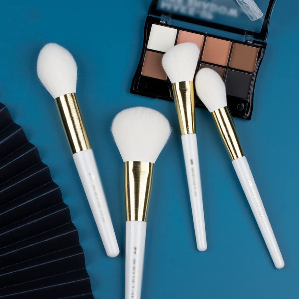 Juego De 14 Brochas De Maquillaje De Pelo Sintético - Chic Beauty Tools - Base De Maquillaje En Polvo, Contorno, Sombra De Ojos con Bolsa De Almacenamiento, Caja De Broch,