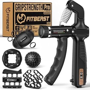 FitBeast Grip Strengthener, Hand Grips Strengthener Kit – 6 Pack with Adjustable Resistance Forearm Strengthener, Hand Strengthener and Massage Balls for Hand Therapy, Grip Training and Recovery