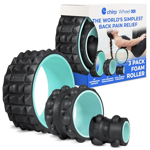 Chirp Wheel XR 3P Massage Roller Set - 10” Acupressure, 6” Knot-Kneading Thumb, 4” Neck &...