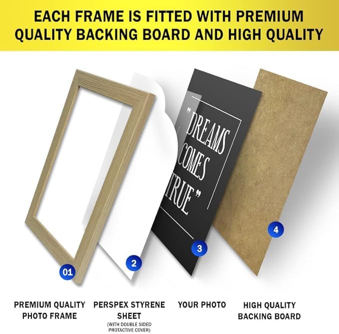98x33 cm Panoramic Picture Frame, OAK - Image 4