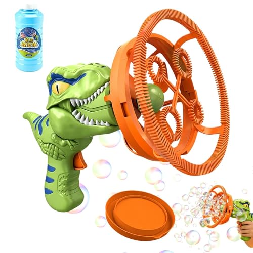 Máquina burbujas dinosaurio para jugar en las fiestas de cumpleaños en el jardín