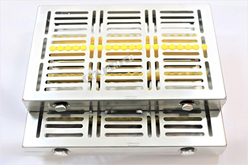 Premium German 2 Each Dental Autoclave Sterilization Cassettes for 20 Instruments Detachable LID Double Botton Type