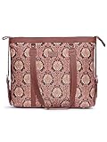 ZOUK Sac de bureau en cuir végétalien pour femme, Jodhpur damassé, M