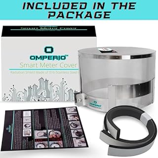 OMPERIO Smart Meter Cover RF-Radiation Shield Guard EMF Protection, Reduces EMF RF and 5G, Stainless Steel 316 Faraday Cage (Designed in USA by OMPERIO® Family Brand)