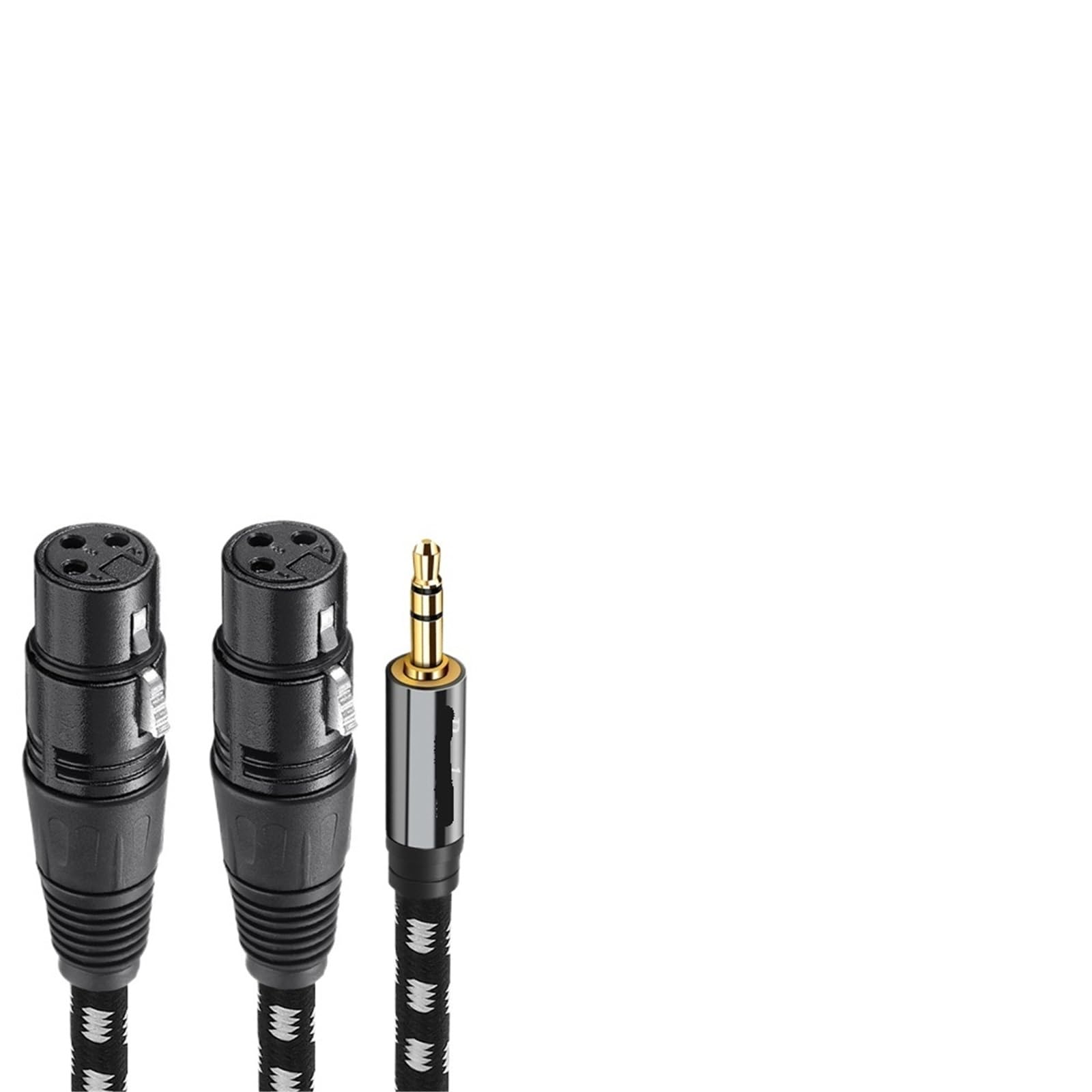 Pleciony materiał 1/8 ''3,5 mm TRS Jack męski na podwójny XLR żeński kabel audio folia OFC + oplot ekranowany dla głośników(1,5m)