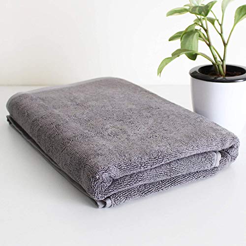 Image of Global Home 100% Cotton Bath Towel II 500 GSM II Lt Grey II 140 X 70 cm - 2pc Set for Gym, Kitchen, Home, Bathroom or Spa, Wash Basin, Hotel