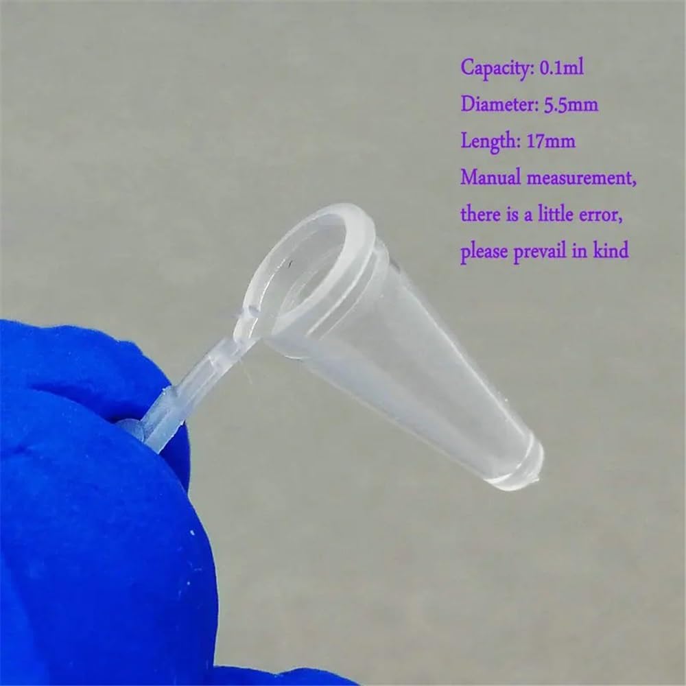 Tube à centrifuger en plastique transparent fond V avec presse-étoupe, 0,1 ml, 1000 pièces/lot, for laboratoire Équipements de laboratoire